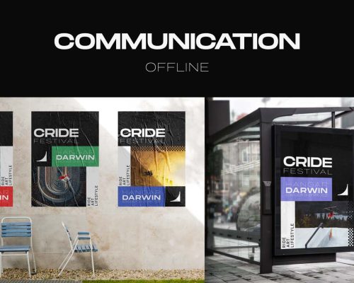 Slide de présentation du Cride Festival : Communication offline - Affichage urbain